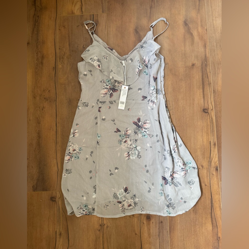 G|F Floral Print Gray Dress